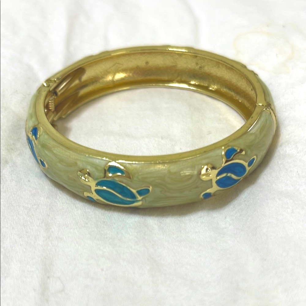 4/$20 Charming Gold and Blue Turtle Bracelet SALE